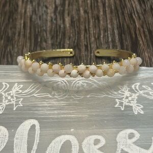 Pink Opal Gold Bangle